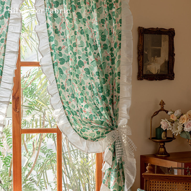 French Green Leaf Curtains丨Gorgeous Curtains