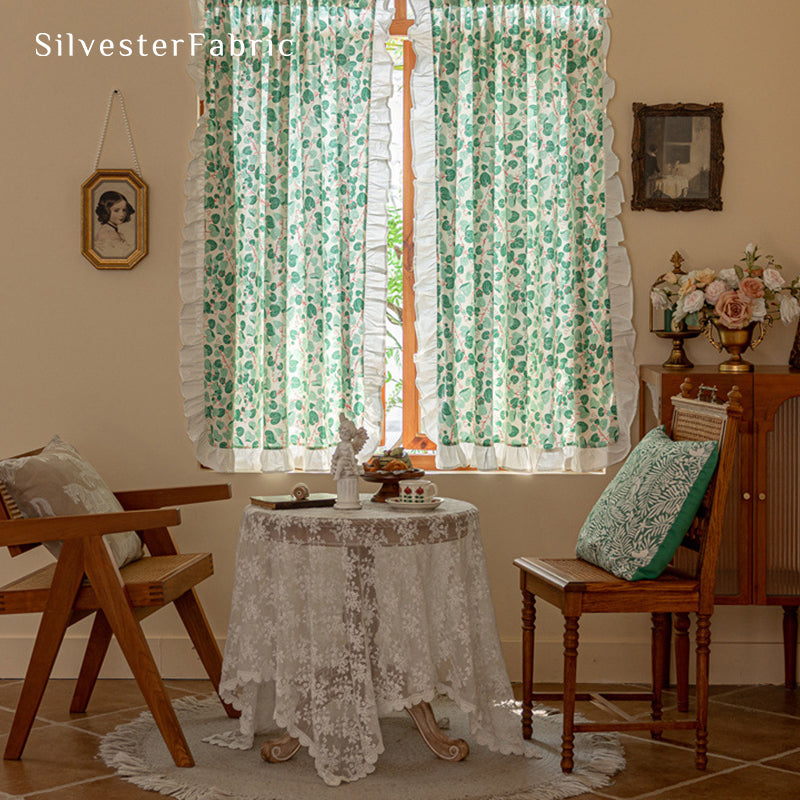 French Green Leaf Curtains丨Gorgeous Curtains