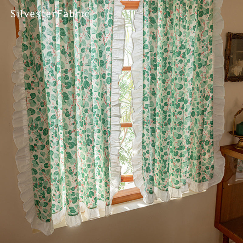 French Green Leaf Curtains丨Gorgeous Curtains