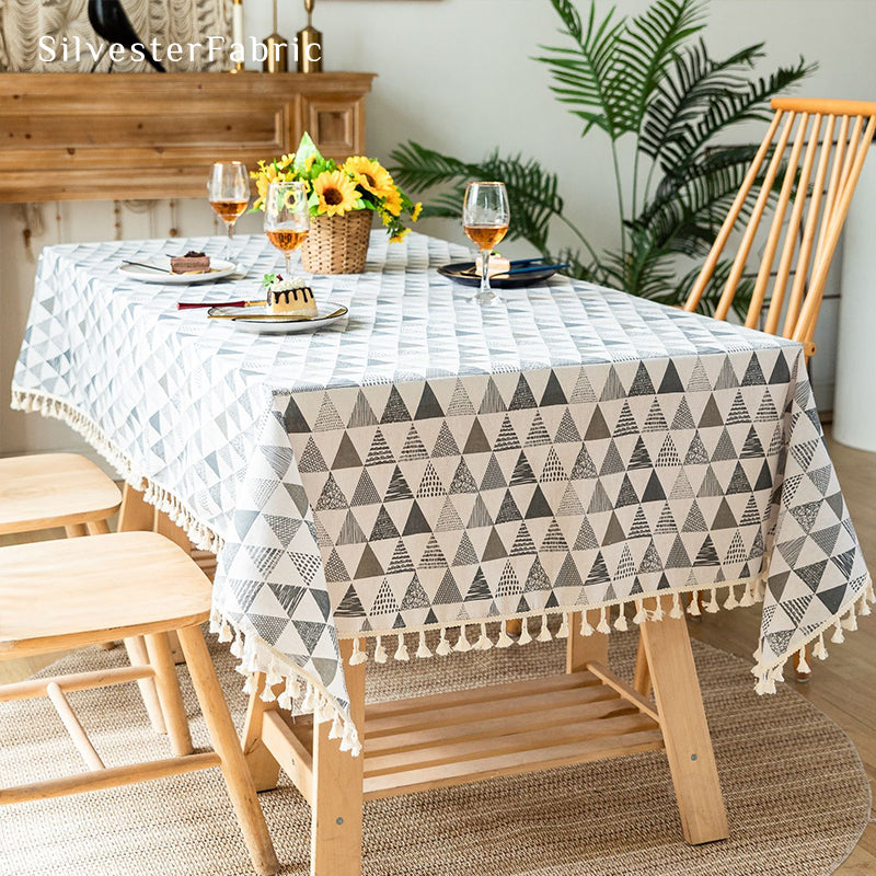 Triangle Printed Tablecloth丨Geometric Rectangle Tablecloth