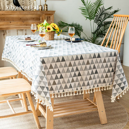 Triangle Printed Tablecloth丨Geometric Rectangle Tablecloth