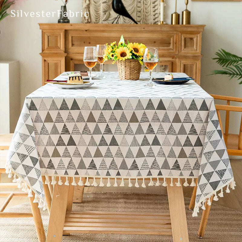 Triangle Printed Tablecloth丨Geometric Rectangle Tablecloth