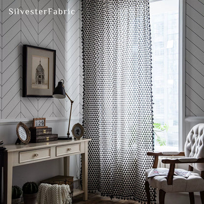 Black Geometric Printed Curtains