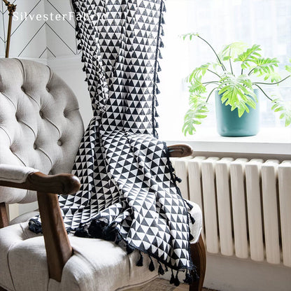 Black Geometric Printed Curtains