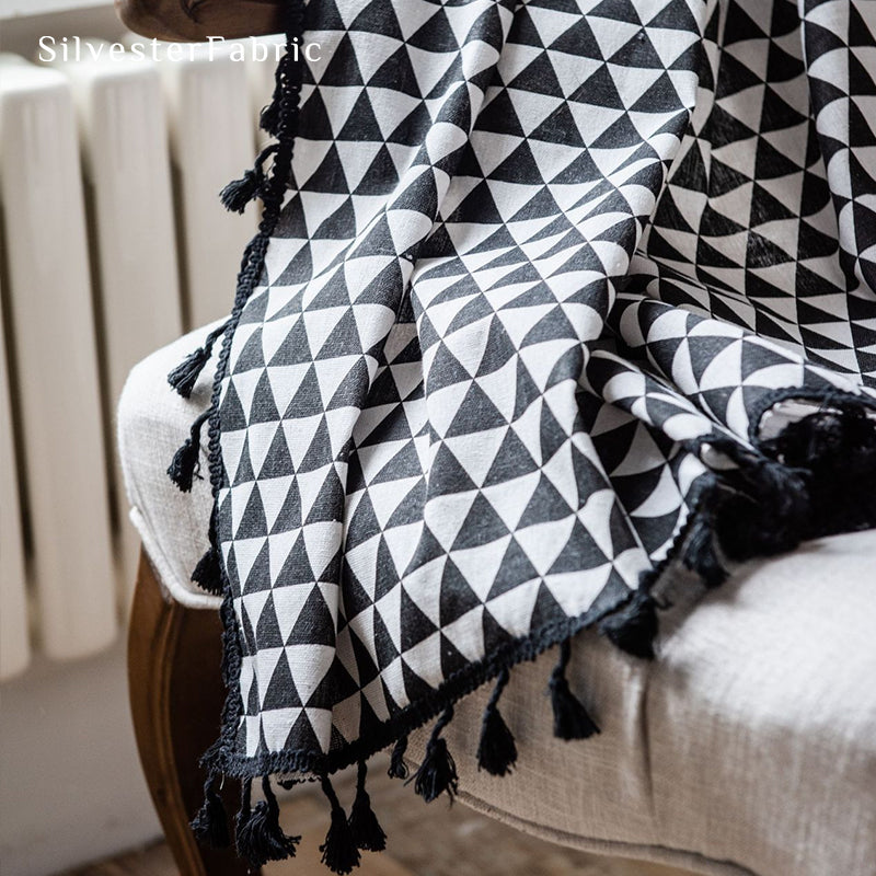 Black Geometric Printed Curtains