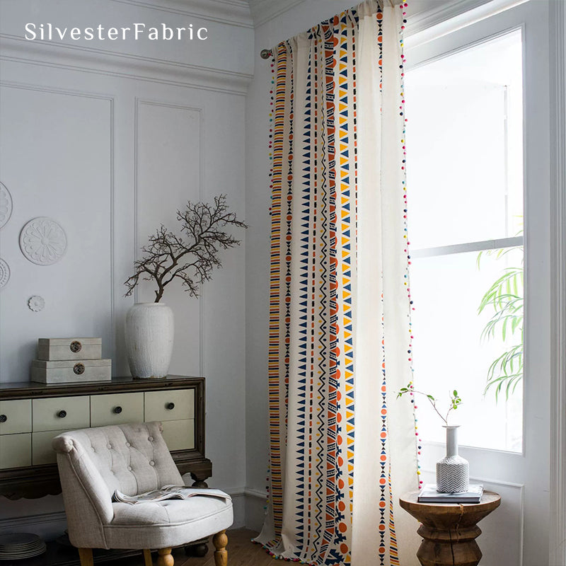 Boho Printed Curtains丨Geometric Curtains丨Blackout Curtain​s