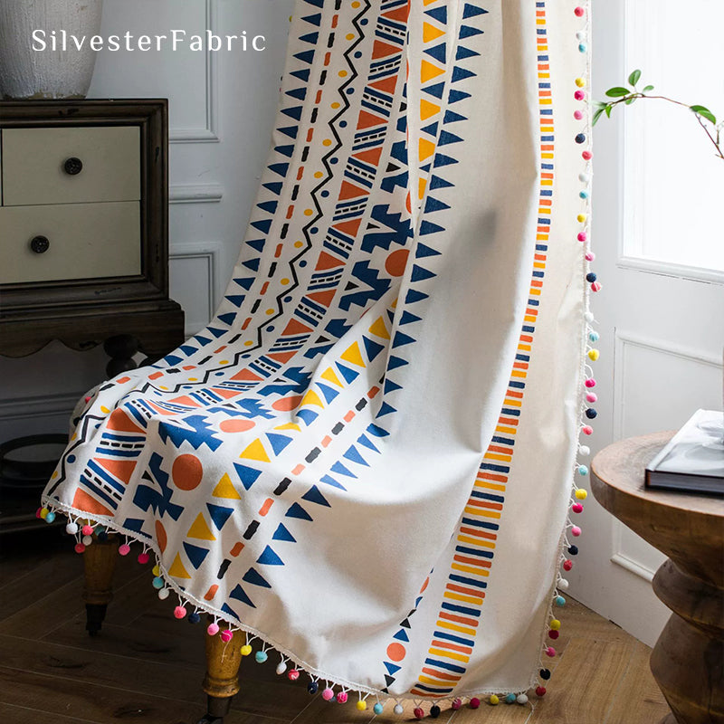 Boho Printed Curtains丨Geometric Curtains丨Blackout Curtain​s