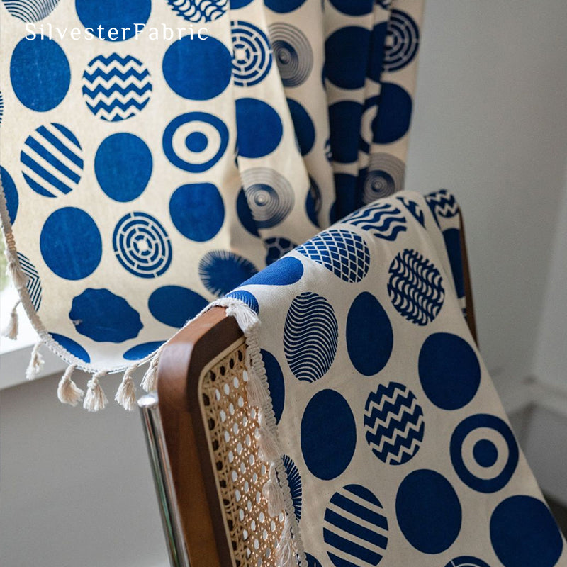 White Curtains丨Polka Dot Printed Curtains丨Living Room Curtains