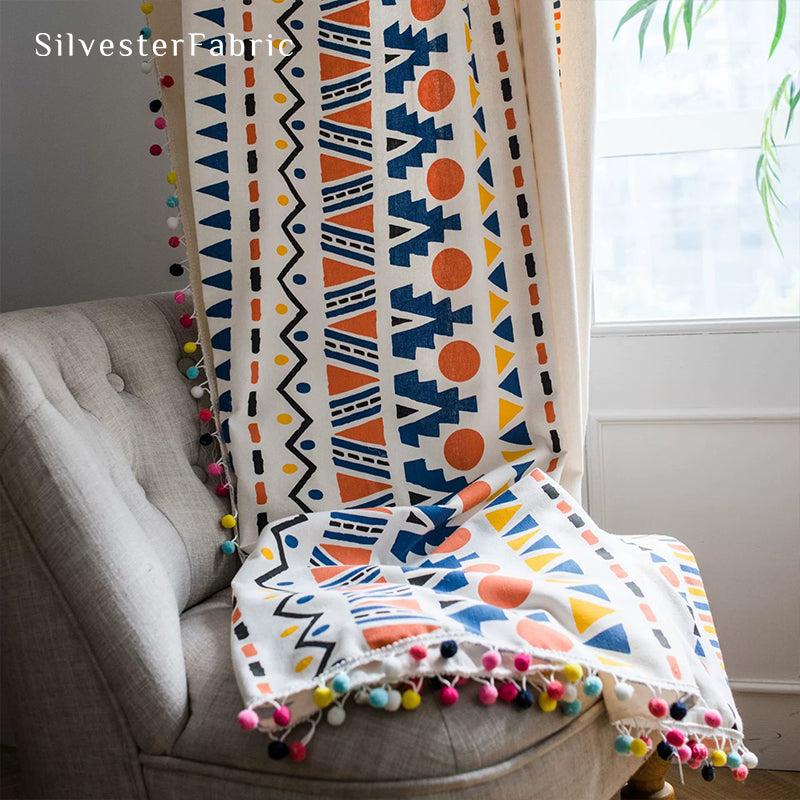Boho Printed Curtains丨Geometric Curtains丨Blackout Curtain​s