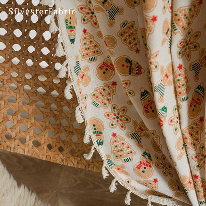 Green Christmas Curtains丨Golden Christmas Printed Curtains