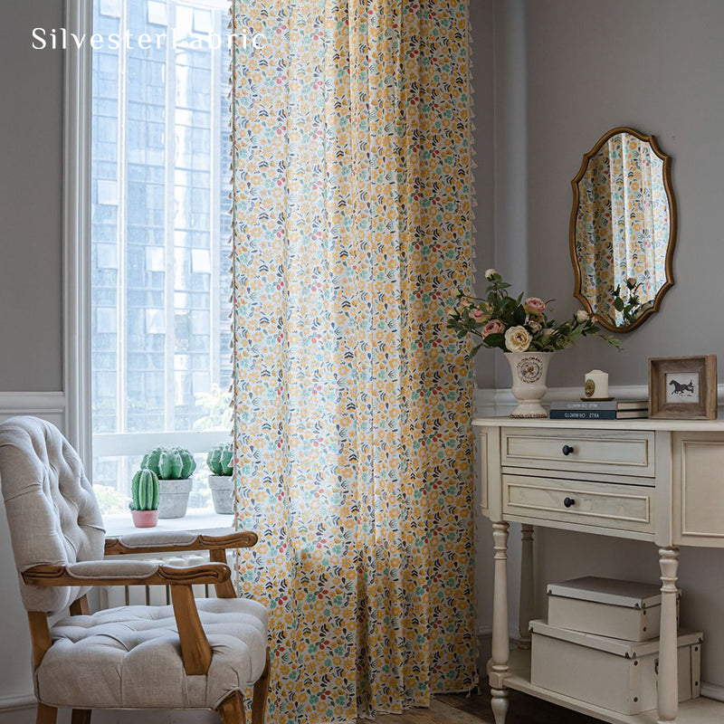 Gorgeous Floral Linen Curtains