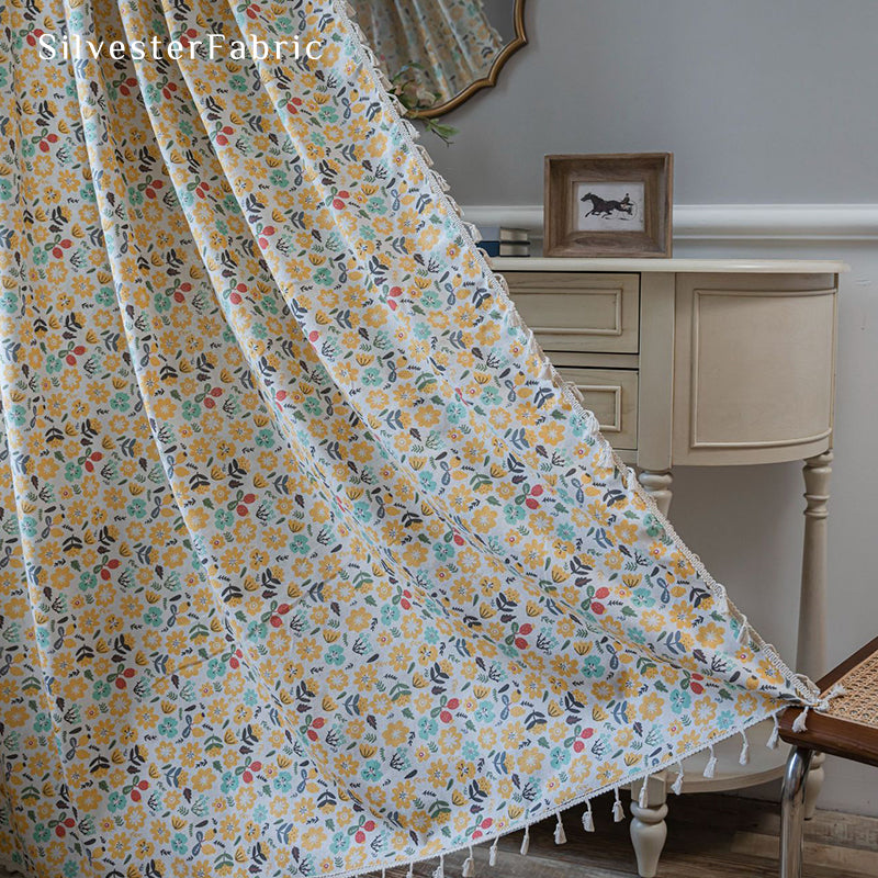 Gorgeous Floral Linen Curtains