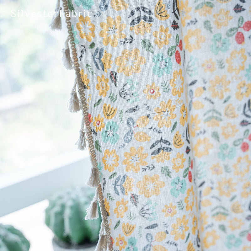 Gorgeous Floral Linen Curtains