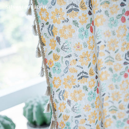 Gorgeous Floral Linen Curtains