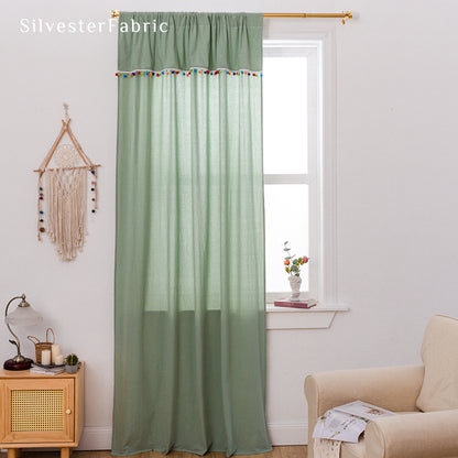 Farmhouse Kitchen Curtains丨Green Curtains丨Semi Sheer Curtain