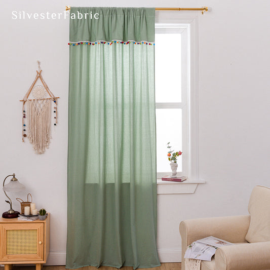 Farmhouse Kitchen Curtains丨Green Curtains丨Semi Sheer Curtain