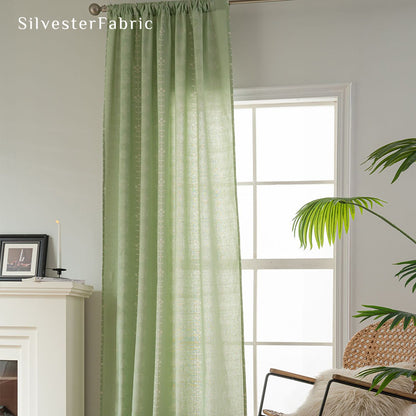 Green Floral Farmhouse Curtains