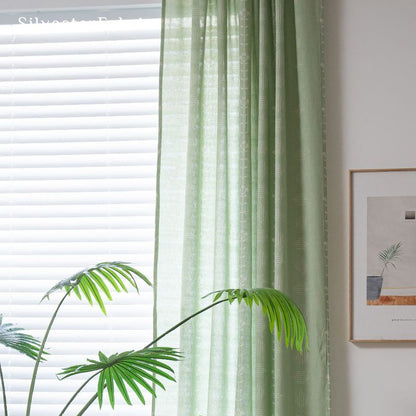 Green Floral Farmhouse Curtains