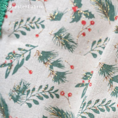 Green Christmas Kitchen Curtains