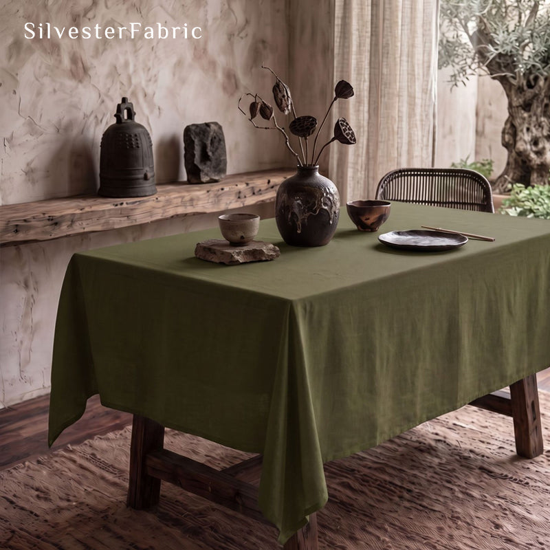 solid green rectangle tablecloth for everyday dining