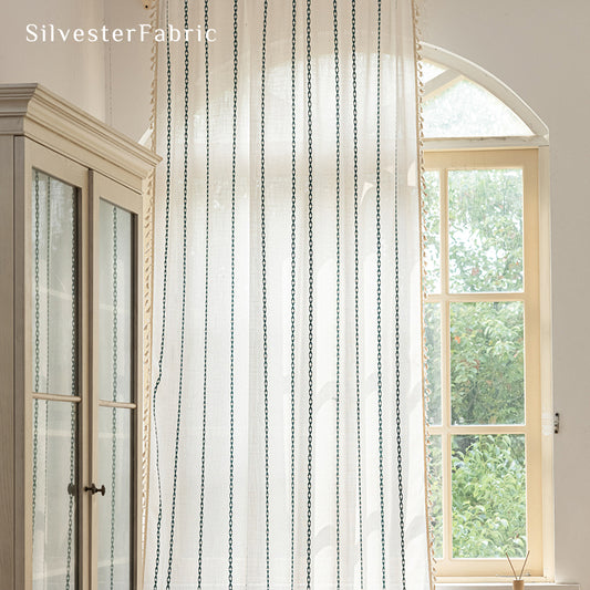 Curtain With Green Striped