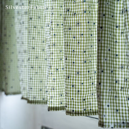 Close‑up of Plaid Cafe Curtain corner
