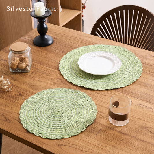 Green Woven Round Placemats