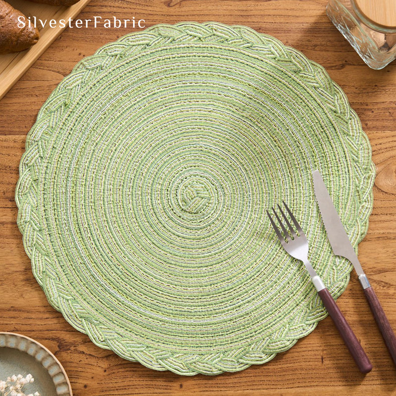 Green Woven Round Placemats