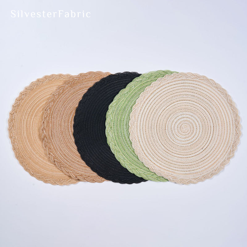 Green Woven Round Placemats