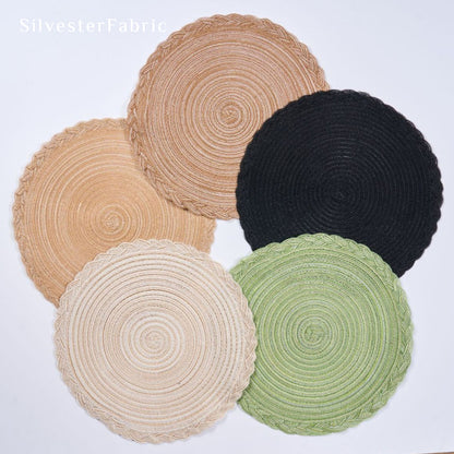 Green Woven Round Placemats