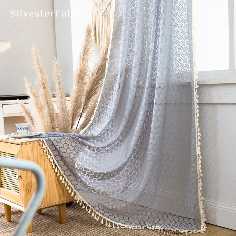 Close‑up of Grey Sheer Curtain corner