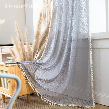 Close‑up of Grey Sheer Curtain corner