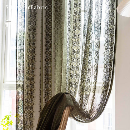 Olive Green Semi Sheer Curtains