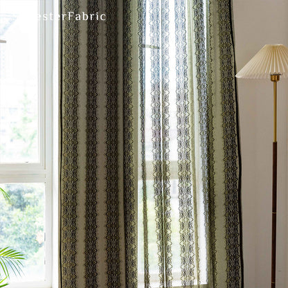 Olive Green Semi Sheer Curtains