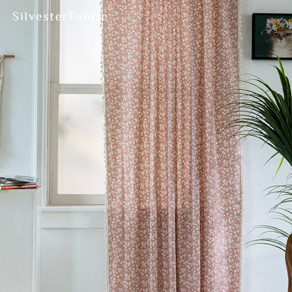 Pink Floral Curtains丨Pink Curtains丨Pink Blackout Curtains