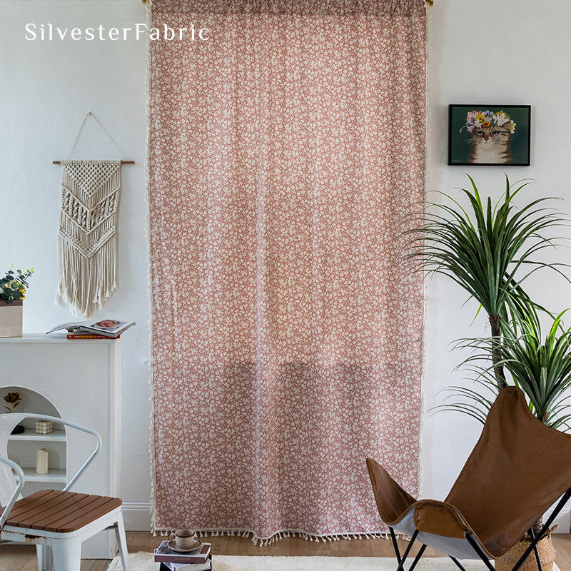 Pink Floral Curtains丨Pink Curtains丨Pink Blackout Curtains