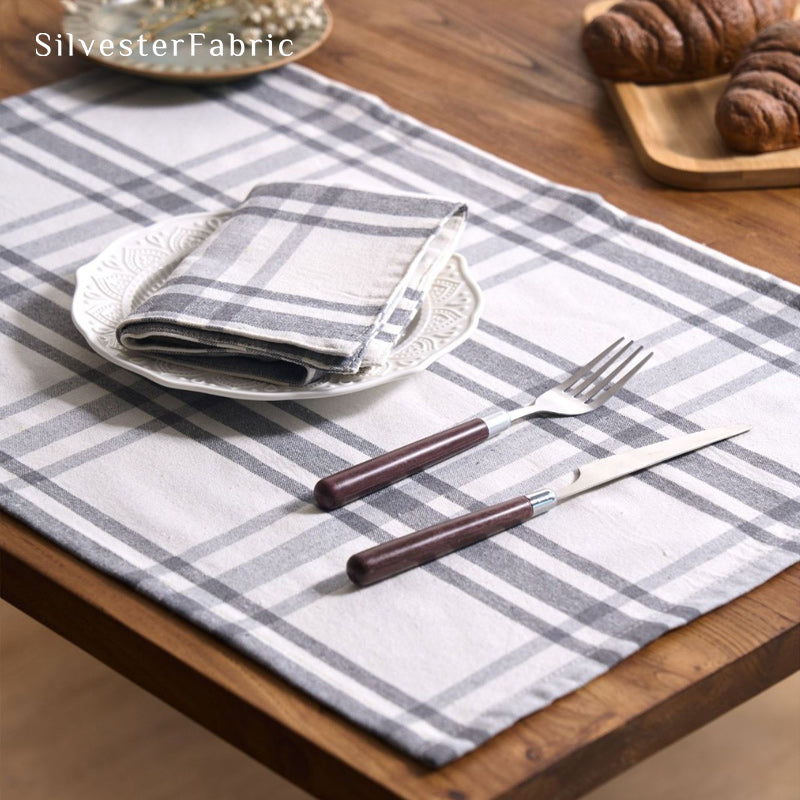 white farmhouse plaid placemats for everyday dining
