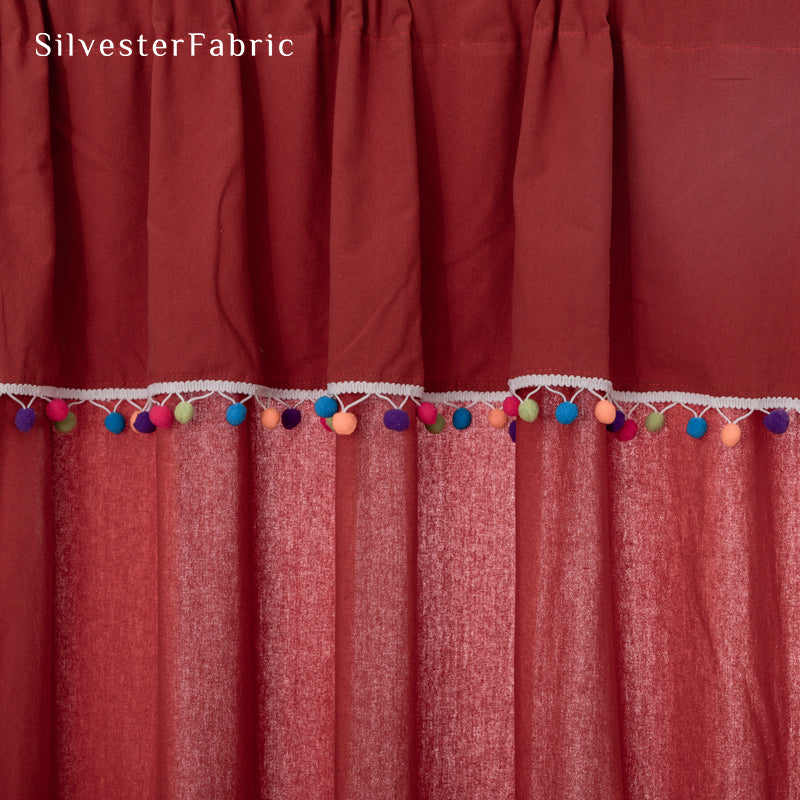 Farmhouse Kitchen Curtains丨Red Curtains丨Semi Sheer Curtain