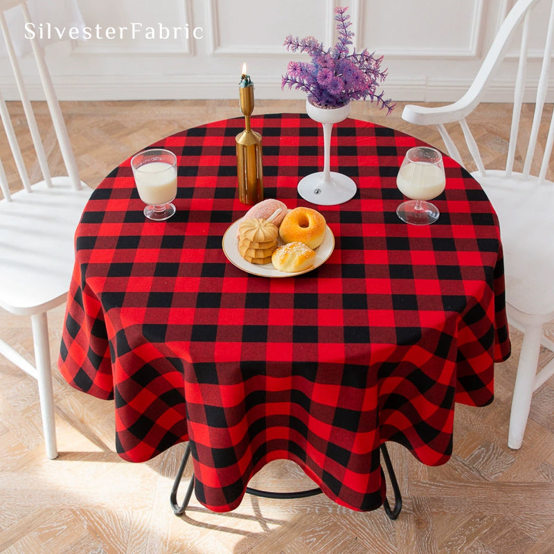 buffalo check Christmas tablecloth for holiday table setting