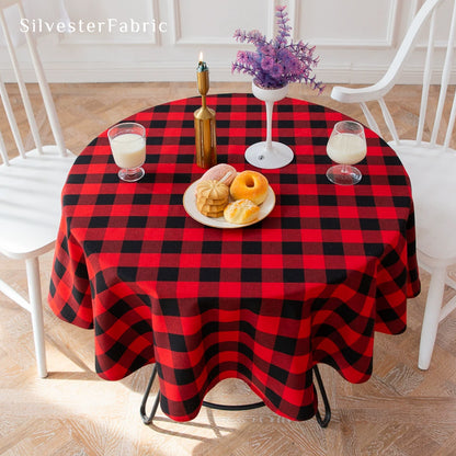 buffalo check Christmas tablecloth for holiday table setting