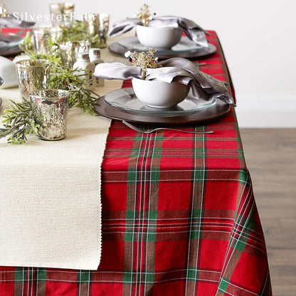 Red and Green Christmas Buffalo Check Tablecloth for everyday dining