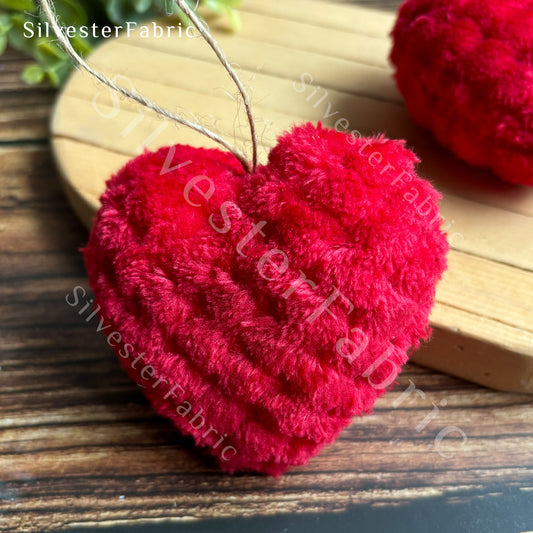 Red Hearts Hanging Valentines Day Ornaments Fluffy Door Hanger Decor