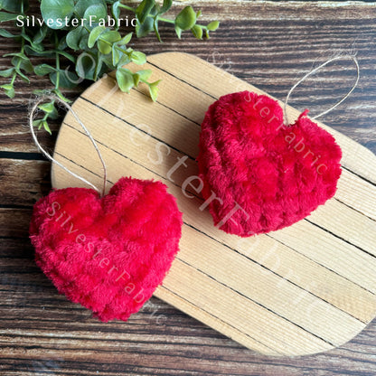 Red Hearts Hanging Valentines Day Ornaments Fluffy Door Hanger Decor