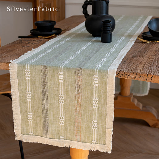 Close‑up of Sage Green Table Runner corner