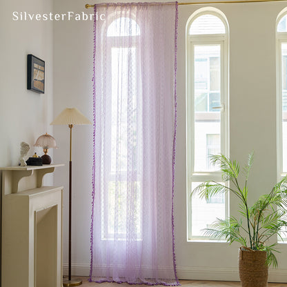 Semi Sheer Purple Cute Curtains