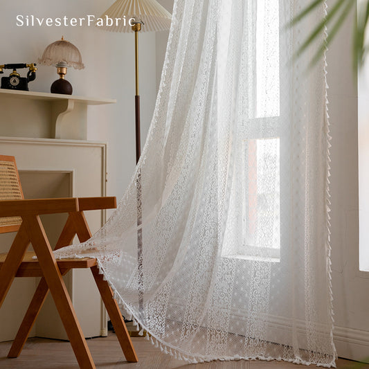 Semi Sheer Curtains丨White Sheer Curtains丨Cute Curtains