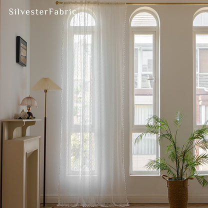 Semi Sheer Curtains丨White Sheer Curtains丨Cute Curtains