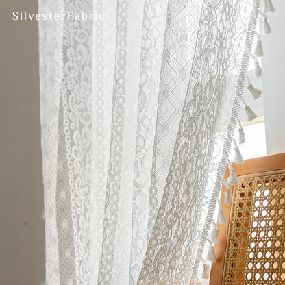 Semi Sheer Curtains丨White Sheer Curtains丨Cute Curtains