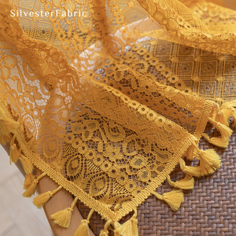 Yellow Sheer Curtains丨Semi Sheer Curtains丨Cute Curtains