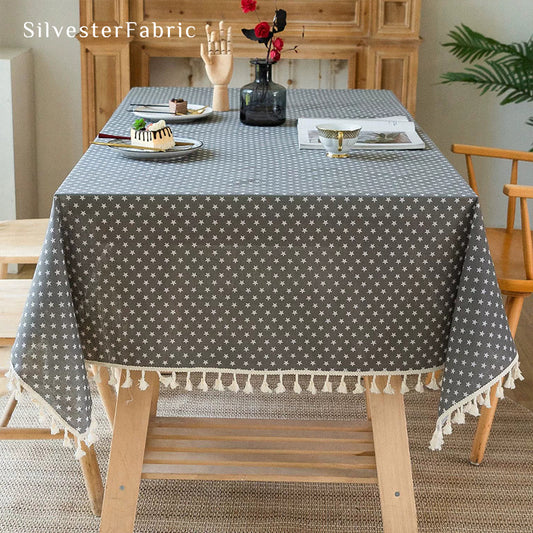 Star Printed Tablecloth丨Rectangle Tablecloth丨Gray Tablecloth